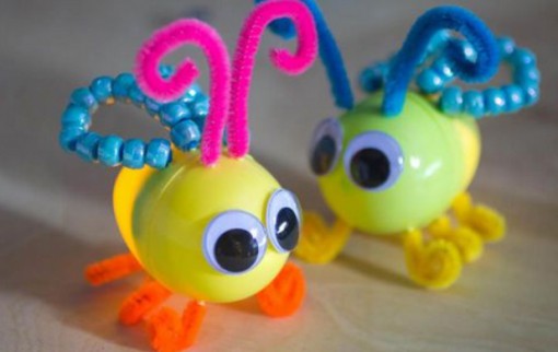 Glow Bugs Made From Kinder Surprise Containers