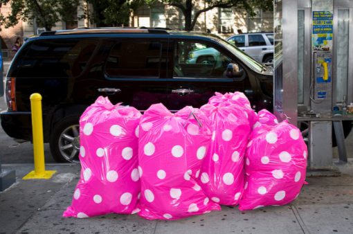 Pink Polka Dot Novelty Bin Bags