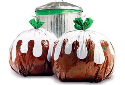 Christmas Pudding Novelty Bin Bags