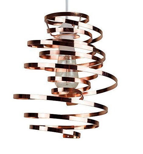 Contemporary Spiral Copper Ribbon Light Shade