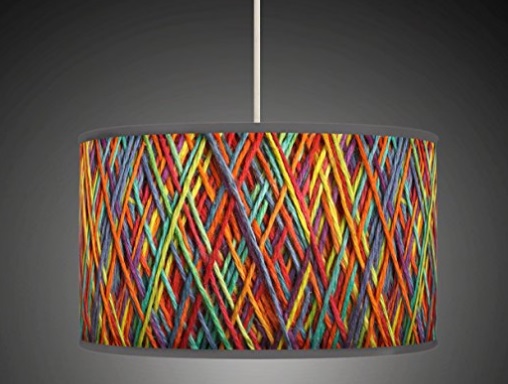 Multicoloured Woven Fabric Lamp Shade