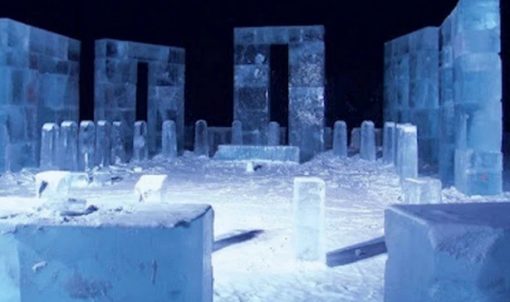 Ice placed as a replica of Stonehenge