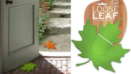 A door stop that looks like a leaf