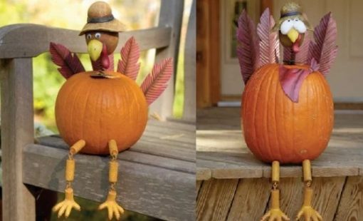 Pumpkin/Jack-o-lantern that looks like Turkeys