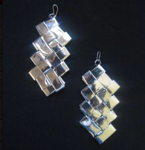 Earrings Made with used wrapping paper