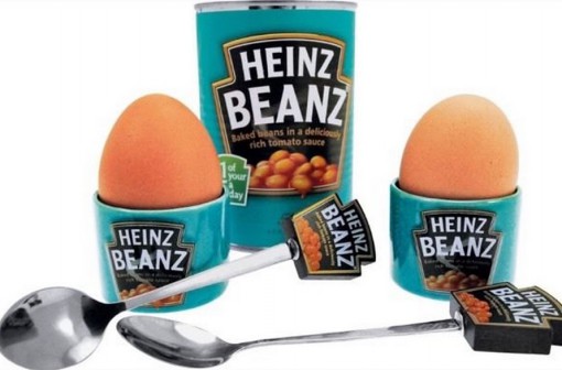 Heinz beans egg cup and spoon