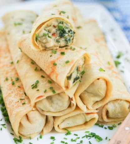 Chicken & Chive Savoury Crepes