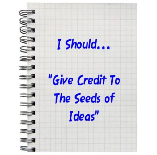 I Should... "Give Credit To The Seeds of Ideas"