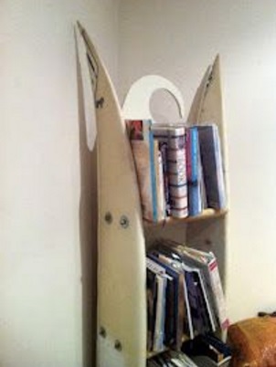 Surfboard Used To a Bookshelf