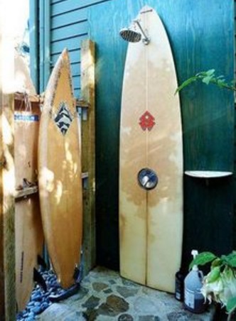 Surfboard Used To Make A Shower