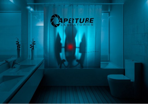Portal 2 Aperture Laboratories Shower Curtain