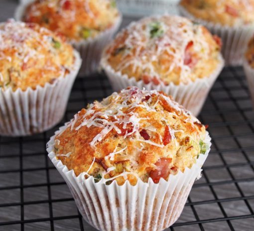 Parmesan, Bacon And Spring Onion Muffins 