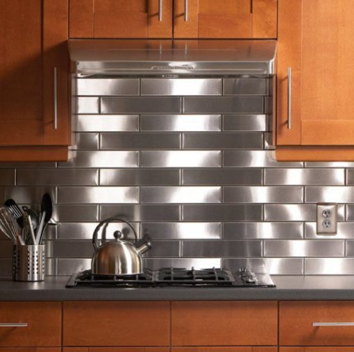 Kitchen Splash Back Made From Stainless Steel Sheet