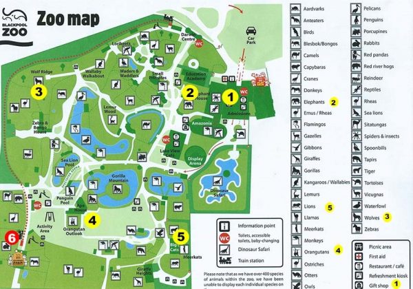 Blackpool Zoo Map