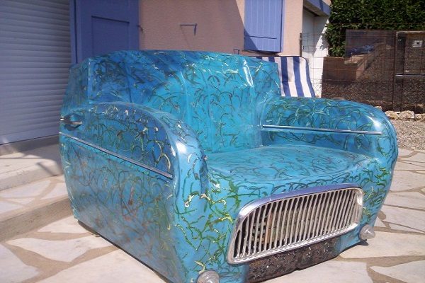 An Armchair Made From Recycled Car Parts