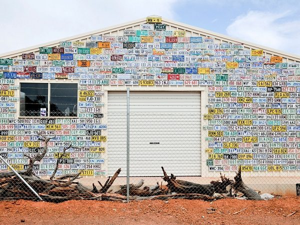 A Garden Shed Made From Licence Plates