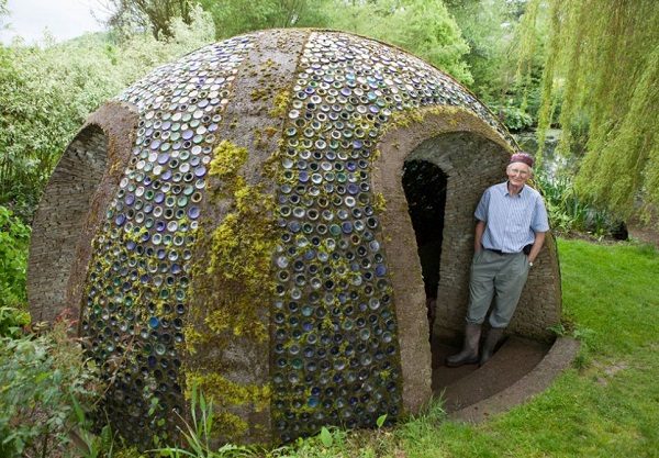 A Garden Shed Made From Wine Bottles