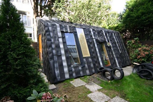 A Garden Shed Made From Rubber Tyres