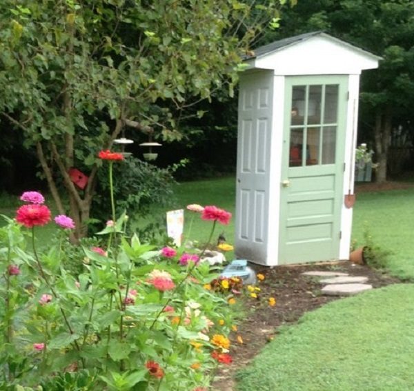 A Garden Shed Made From Doors