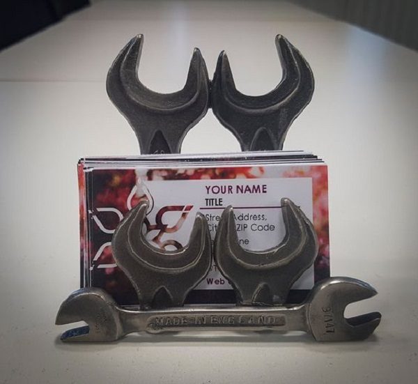 Spanner Turned Into A Business Card Holder