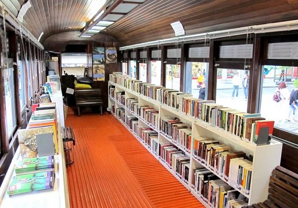 Old Train Carriage Turned into a Library