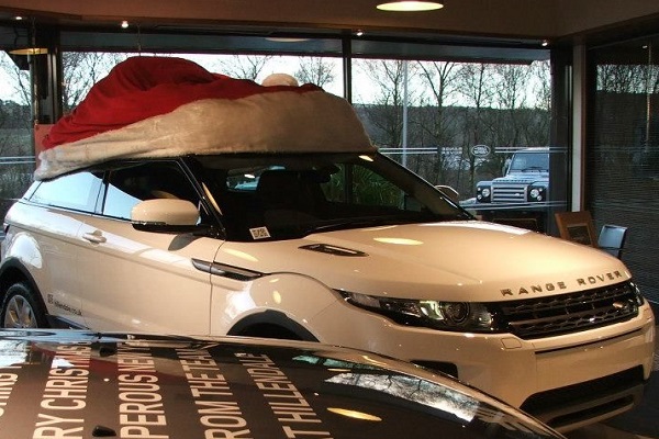 giant car santa hat