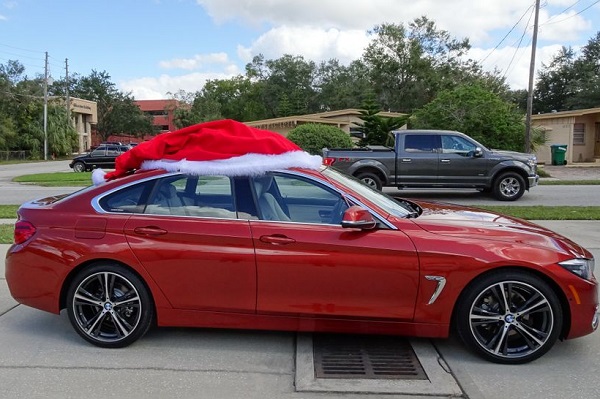 giant car santa hat