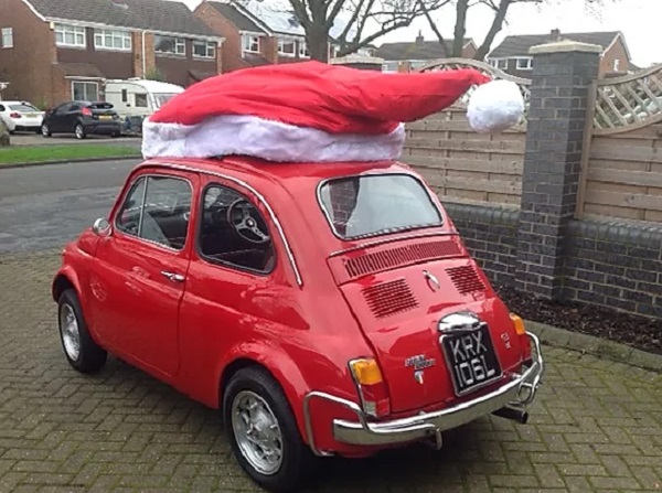 giant car santa hat