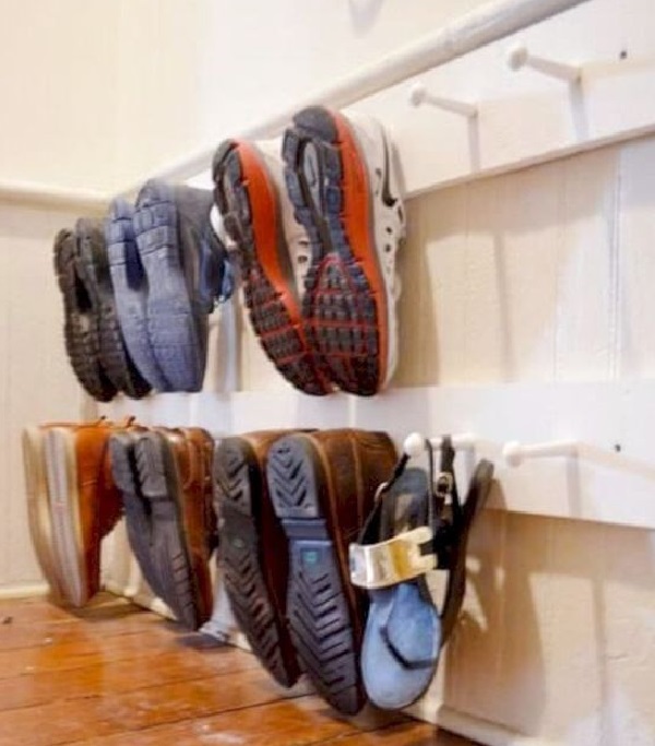 Coat Hangers Turned into a Shoe Holder (Shoe Organiser)