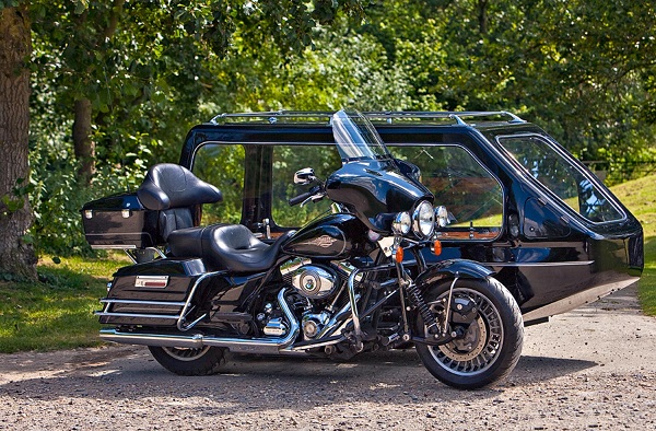 Motorcycle and Side-Car Hearse