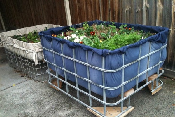 Large Garden Planter Made From a Liquid Cage