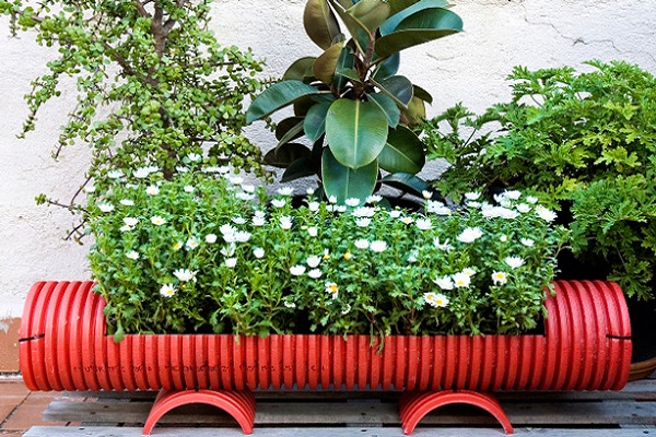 Large Garden Planter Made From Plastic Piping