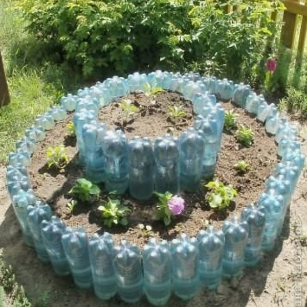 Large Garden Planter Made From Plastic Bottles