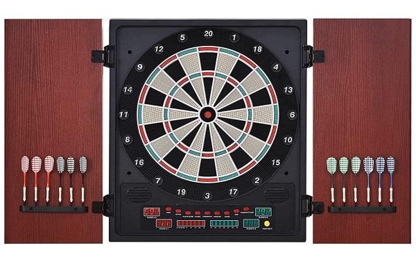 Soozier Electronic Dartboard Set With A Storage Cabinet